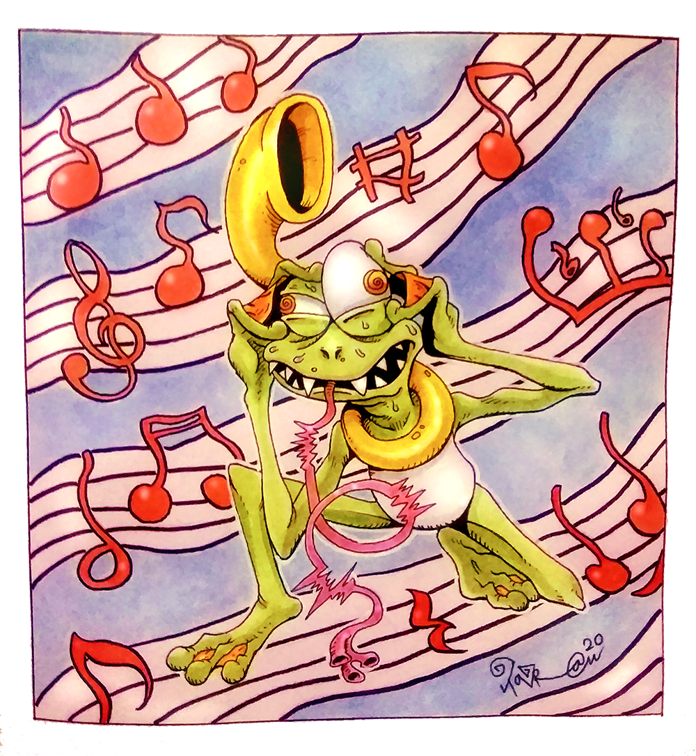 1boy, 2020, @_@, colored_skin, digimon, digimon_(creature), dizzy, forked_tongue