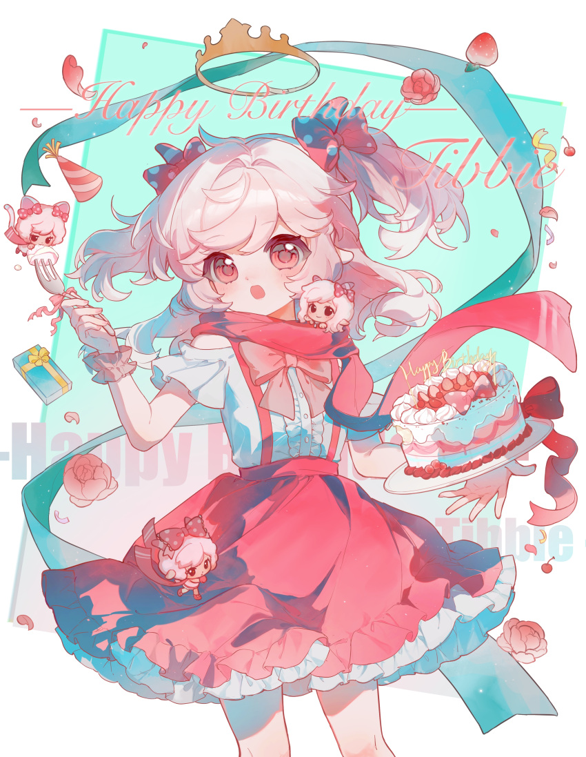 4girls, absurdres, animal_ears, birthday, blouse, bow, bowtie, cake
