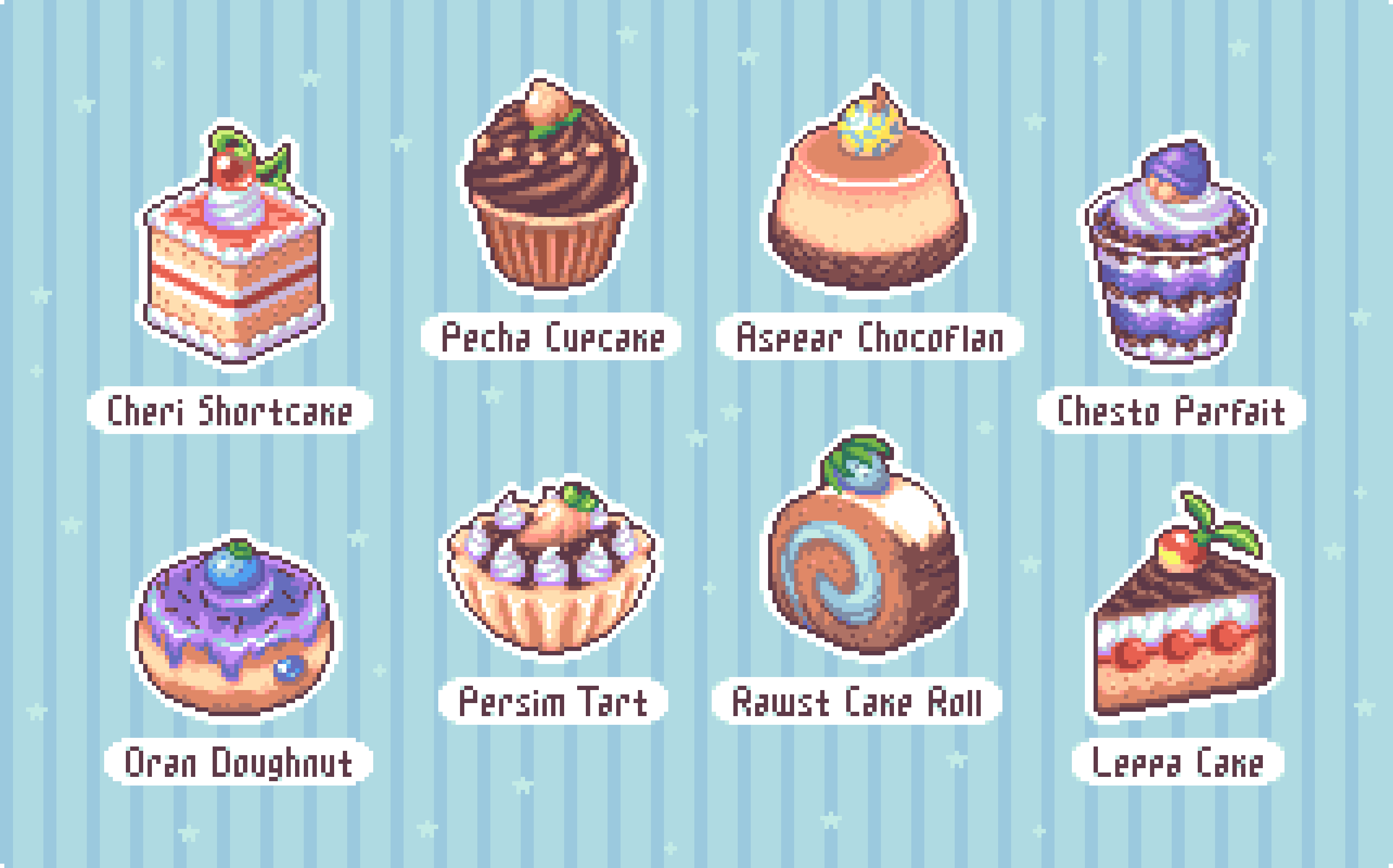 absurdres, aspear_berry, berry_(pokemon), cake, cake_slice, cheri_berry, chesto_berry, chocolate_icing