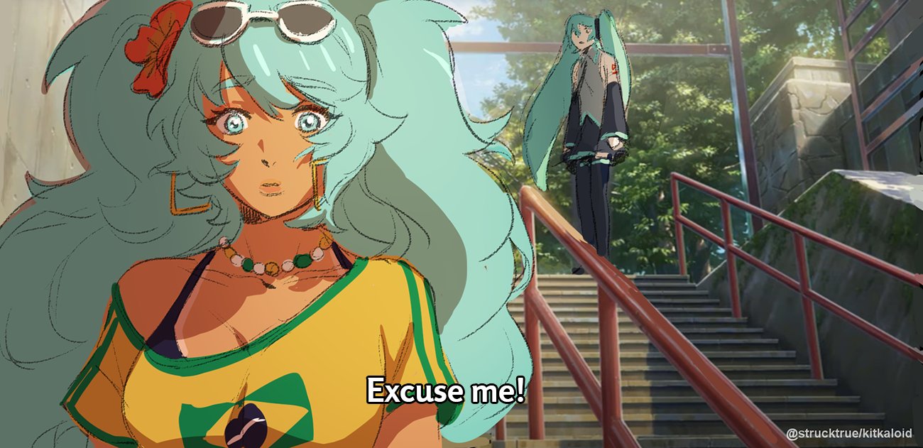 2girls, aqua_eyes, aqua_hair, bead_necklace, beads, bikini, bikini_under_clothes, black_sleeves
