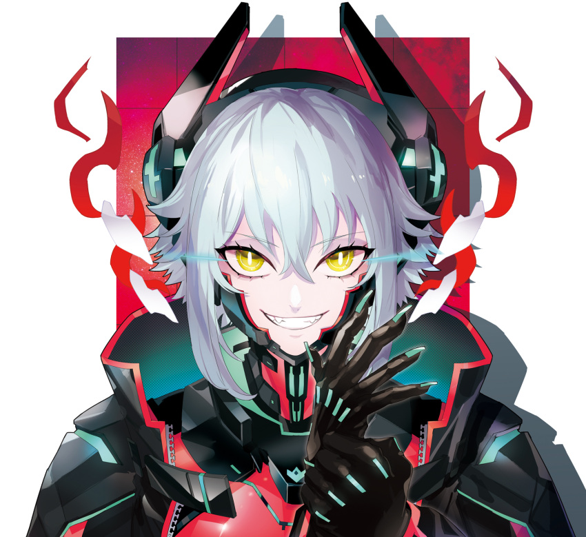 1girl, black_jacket, bodysuit, breasts, cropped_jacket, highres, horns, jacket