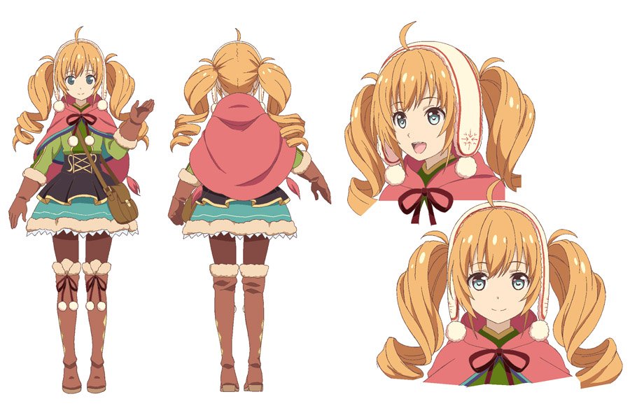 1girl, ahoge, blue_eyes, capelet, gerda_(grimms_notes), gloves, grimms_notes, grimms_notes_the_animation