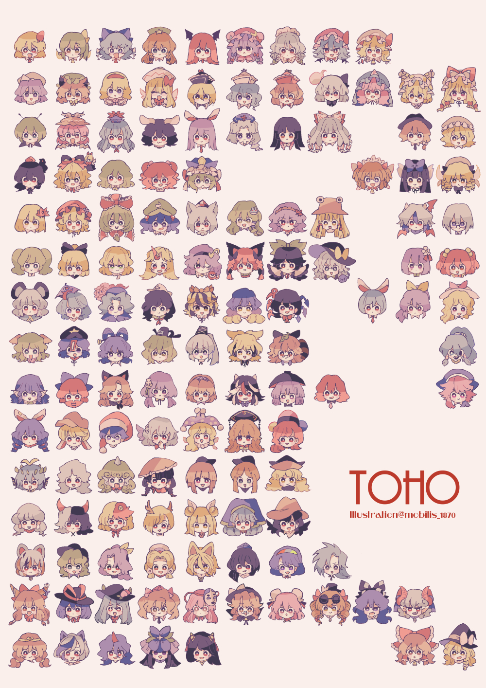 1boy, 6+girls, ajirogasa, aki_minoriko, aki_shizuha, alice_margatroid, animal_ears, antennae