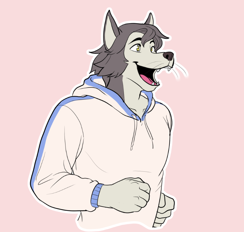 1boy, animal_ears, dog_boy, dog_ears, english_commentary, fangs, furry, furry_male