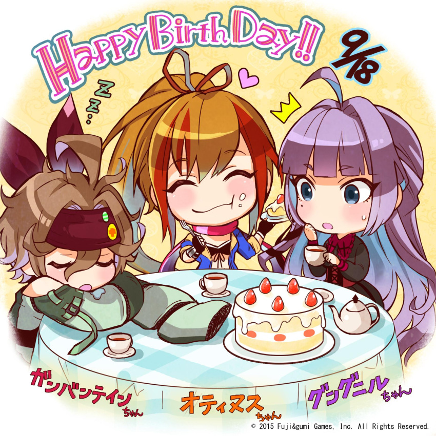 3girls, ^^^, ^_^, ahoge, bandana, bikini, bikini_top_only, black_bikini