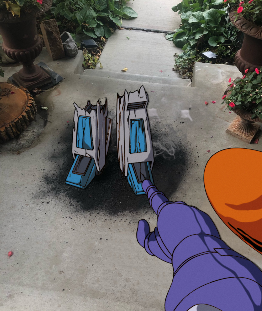 2boys, ashes, canni_can, decepticon, disintegration, galvatron, garden, highres