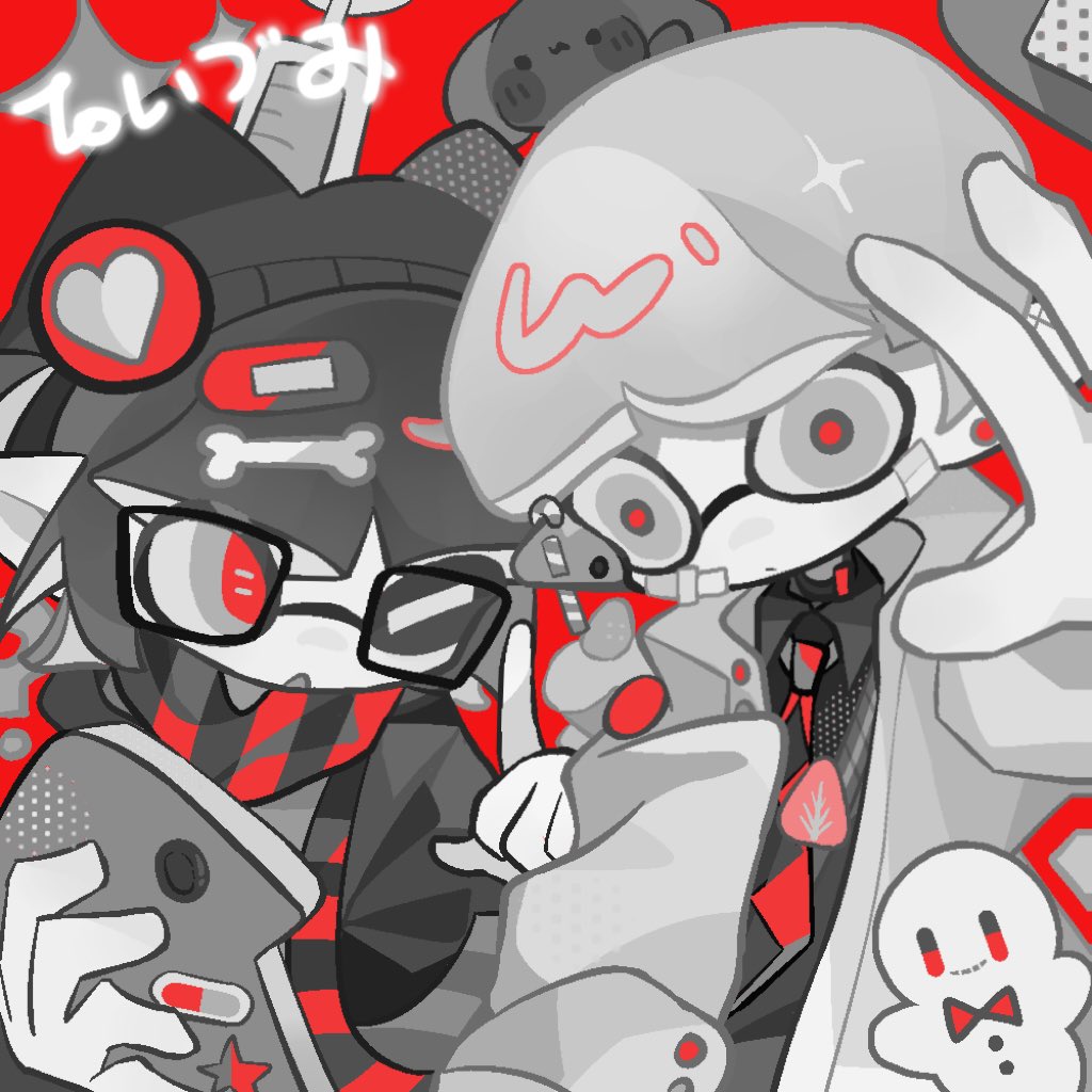 1boy, 1girl, :/, ;o, animal_hat, badge, bandaid, bandaid_hair_ornament