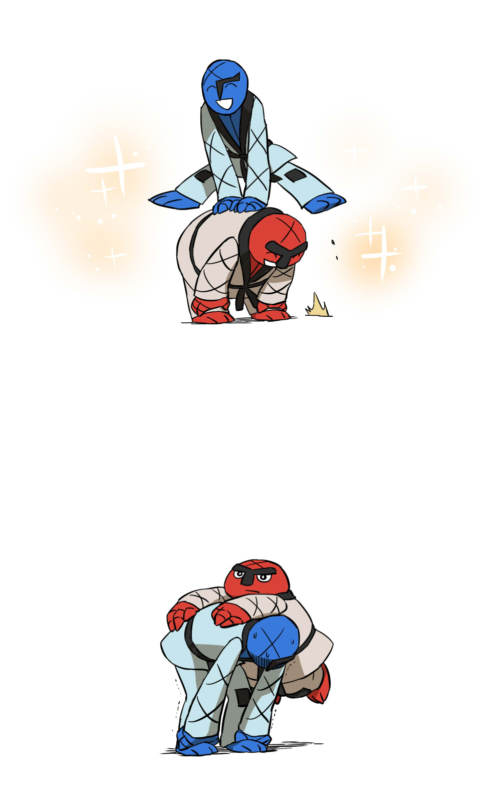 dageki, highres, leap_frog, lumpsoul, nageki, nintendo, no_humans, pokemon, pokemon_(game), sawk, throh