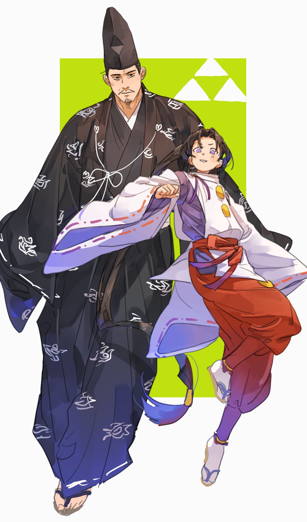 13_lords_of_the_shogun, 2boys, bbbb_fex, hat, highres, houjou_tokiyuki_(nige_jouzu_no_wakagimi), houjou_yoshitoki, houjou_yoshitoki_(13_lords_of_the_shogun)_(as_shikken)