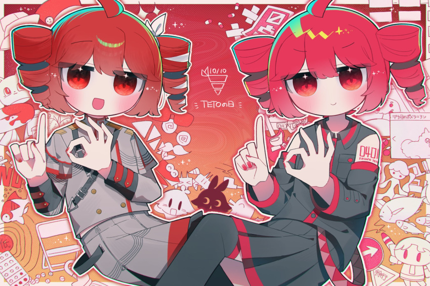 1girl, ahoge, arm_tattoo, ataman_ita_(synthesizer_v), belt, black_belt, black_skirt, black_sleeve_cuffs