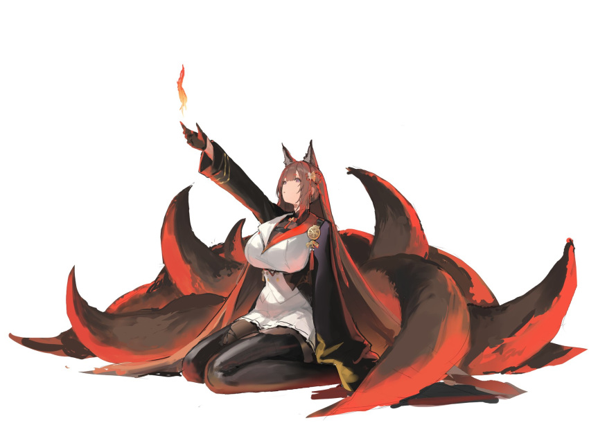 1girl, amagi_(azur_lane), amagi_(cv)_(azur_lane), animal_ears, arm_up, azur_lane, black_gloves, boots