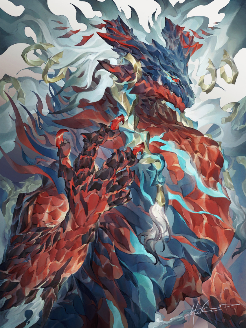 absurdres, astlibra_revision, claws, commentary, dragon, fangs, fangs_out, geist_(astlibra)