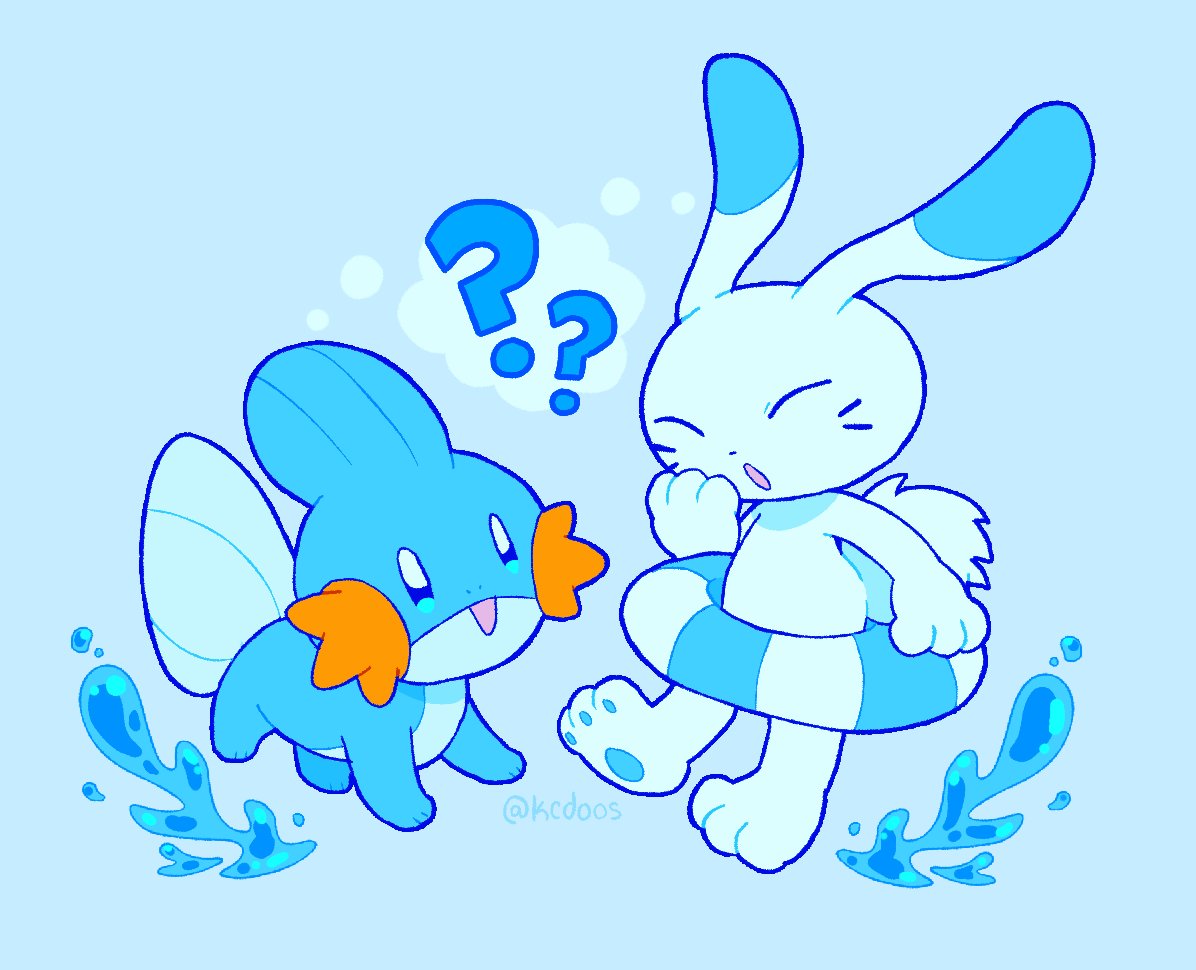 1other, :o, ?, ??, animal_ears, blue_theme, closed_eyes, commentary