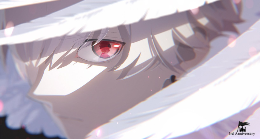 anniversary, blurry, chromatic_aberration, close-up, depth_of_field, earrings, eye_reflection, feathers