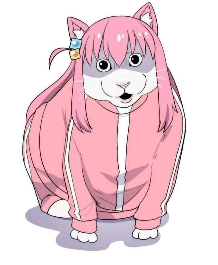 1girl, animalization, bocchi_the_rock!, cat, gotoh_hitori, gotou_hitori, huh?_cat_(meme), long_hair