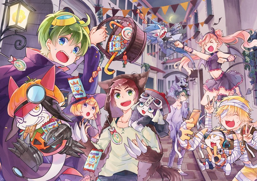 appmon, asuka_torajirou, digimon, digimon_universe:_appli_monsters, dokamon, gatchmon, hackmon_(appmon), halloween