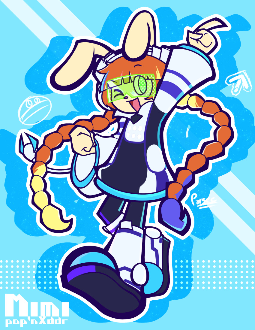 1girl, absurdres, altalii, alternate_costume, animal_ears, bemani, blunt_bangs, braid