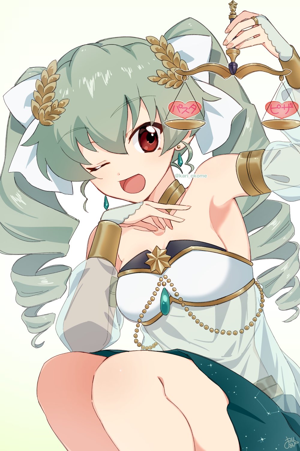 anchovy_(girls_und_panzer), armpits, commentary_request, dress, drill_hair, girls_und_panzer, girls_und_panzer_senshadou_daisakusen!, green_hair