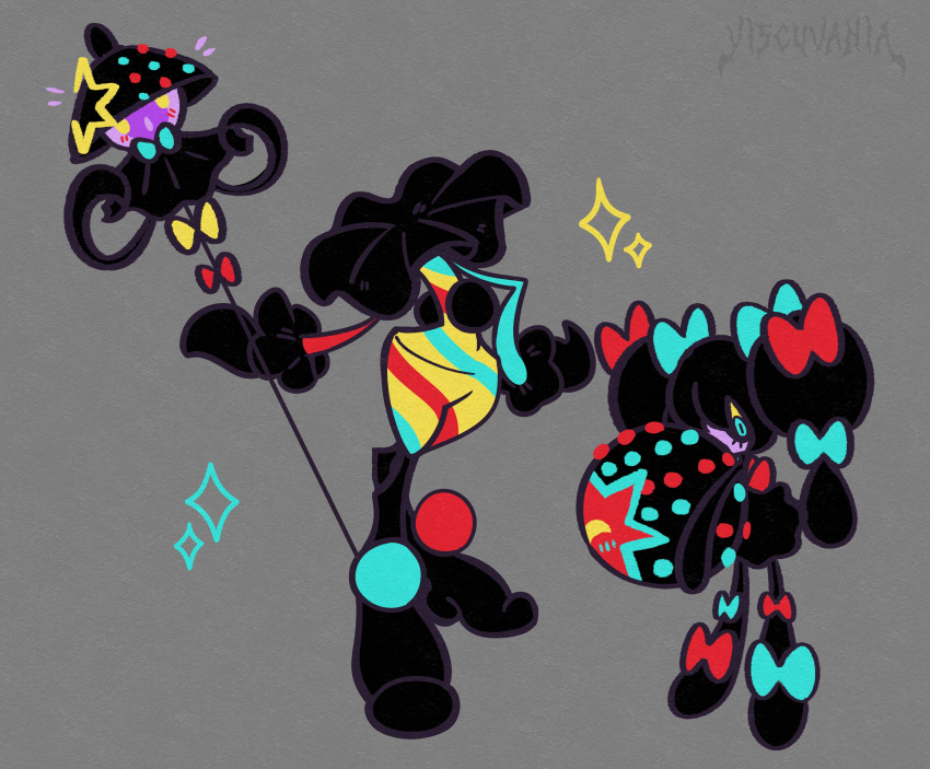 1girl, 1other, absurdres, alternate_color, alternate_shiny_pokemon, blacephalon, black_hair, black_sclera