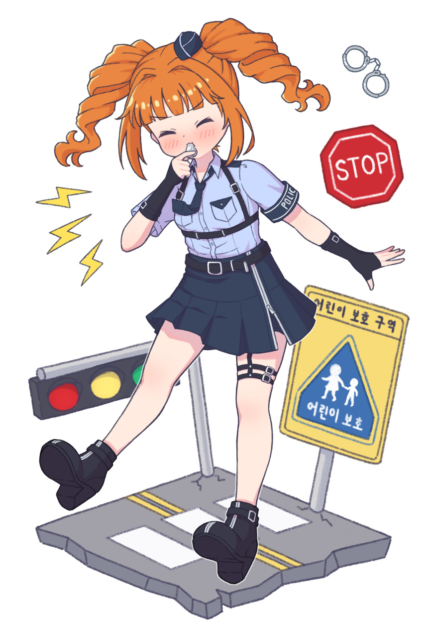 1girl, absurdres, armband, belt, belt_buckle, black_belt, black_gloves, black_shorts