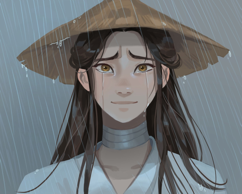 1boy, bandaged_neck, bandages, brown_hair, chinese_clothes, closed_mouth, collarbone, commentary
