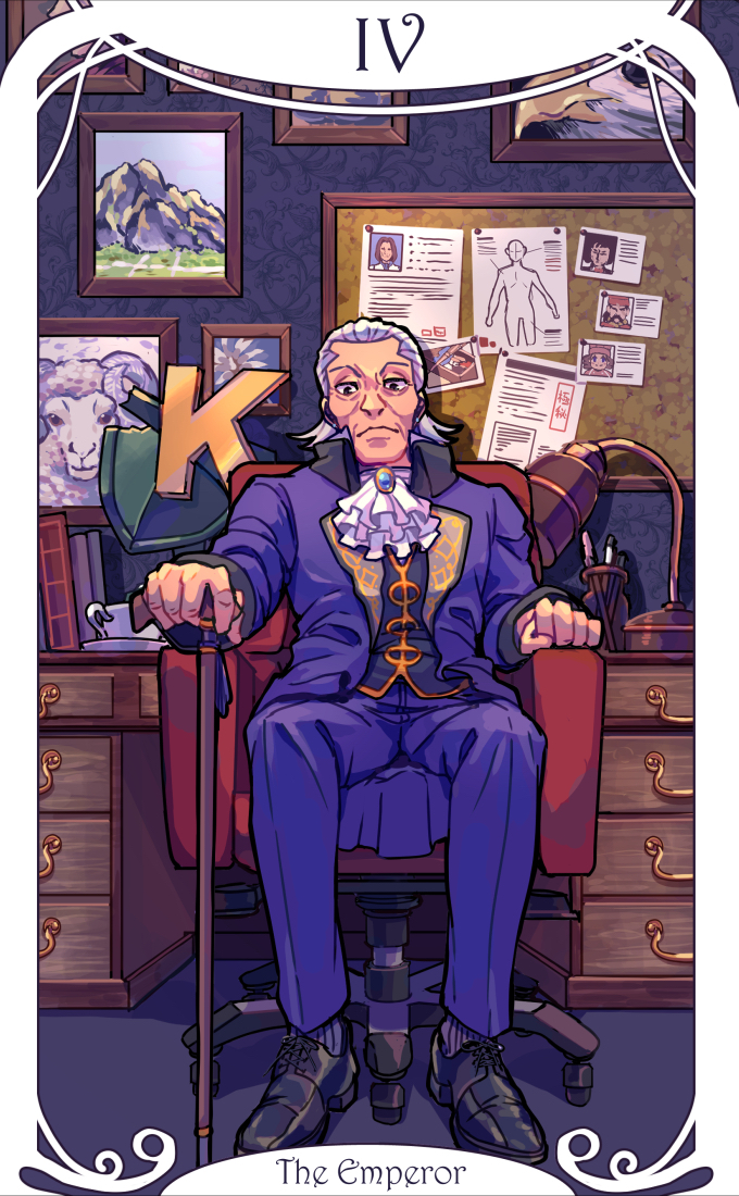 1boy, ace_attorney, ace_attorney_investigations, ace_attorney_investigations_2:_prosecutor's_gambit, ascot, bird, blue_jacket, blue_pants