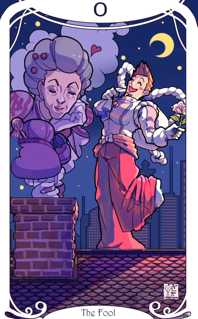 1boy, 1girl, ace_attorney, ace_attorney_investigations, ace_attorney_investigations:_miles_edgeworth, bag, blush_stickers, bow