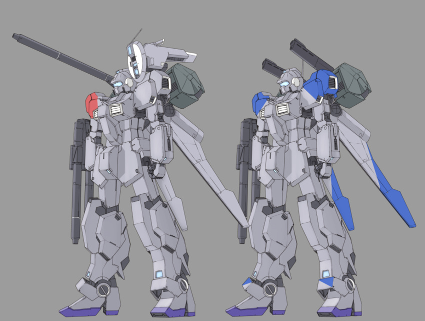 assault_visor, backpack, backpack_cannon, bag, color_variation, double_beam_cannon, gundam, humanoid_robot