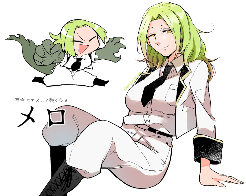 1girl, animal_hands, boots, claws, commentary_request, cropped_jacket, dinosaur_girl, dinosaur_tail