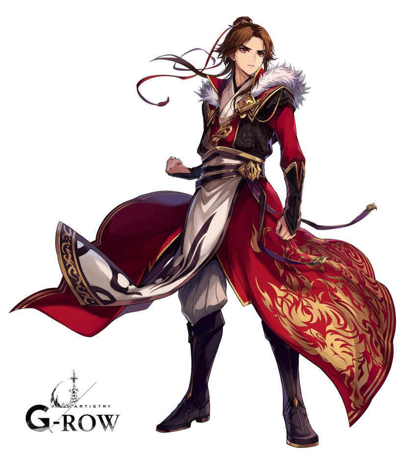1boy, aged_down, belt, black_footwear, boots, brown_hair, chikatetsu, closed_mouth
