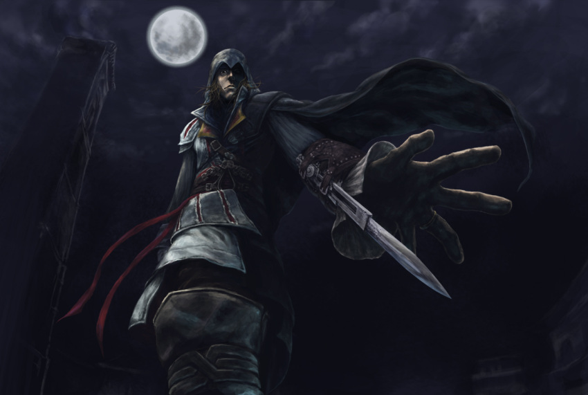 assassin's_creed_ii, assassin's_creed, assassin's_creed_ii, blade, brown_hair, cape, giovanni_auditore_da_firenze, hidden_blade