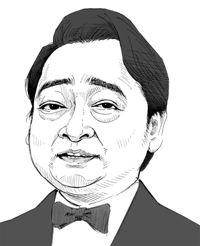 1boy, bow, bowtie, greyscale, looking_at_viewer, masa_room, monochrome, photorealistic