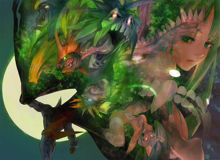 2girls, 6+boys, anakaris, ancient_egyptian, animal_ears, animal_hands, arthropod_girl, bengus