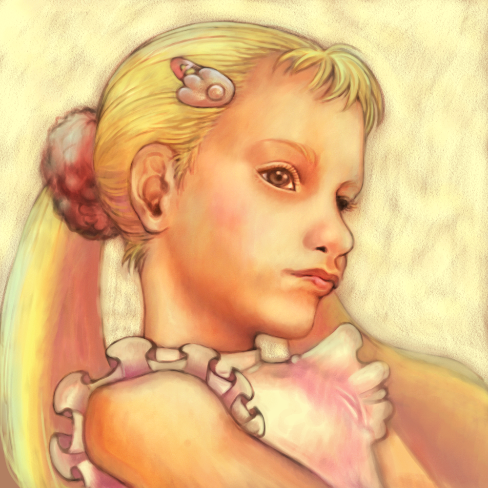 blonde_hair, brown_eyes, child, hair_clip, hairclip, makihatayama_hana, ojamajo_doremi, realistic