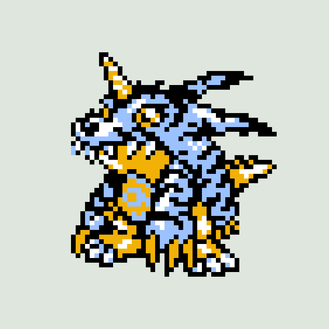 animal_ears, animal_nose, blue_fur, claws, digimon, digimon_(creature), full_body, gabumon