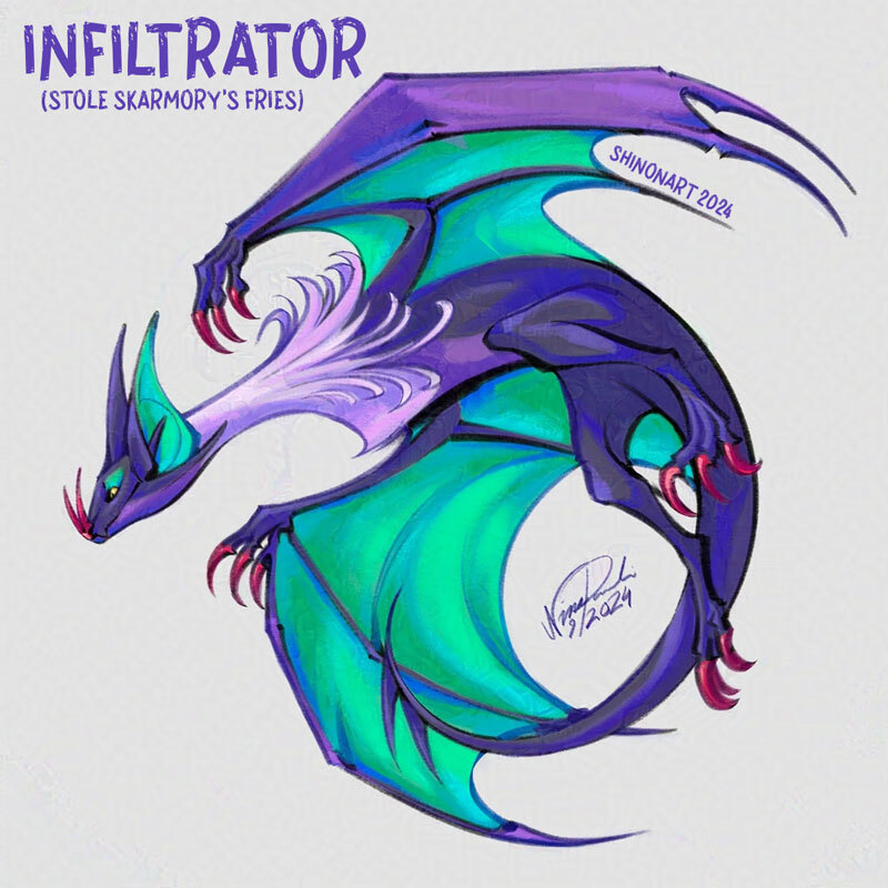 animal_focus, artist_name, clawed_wings, closed_mouth, colored_sclera, commentary, dated, dragon