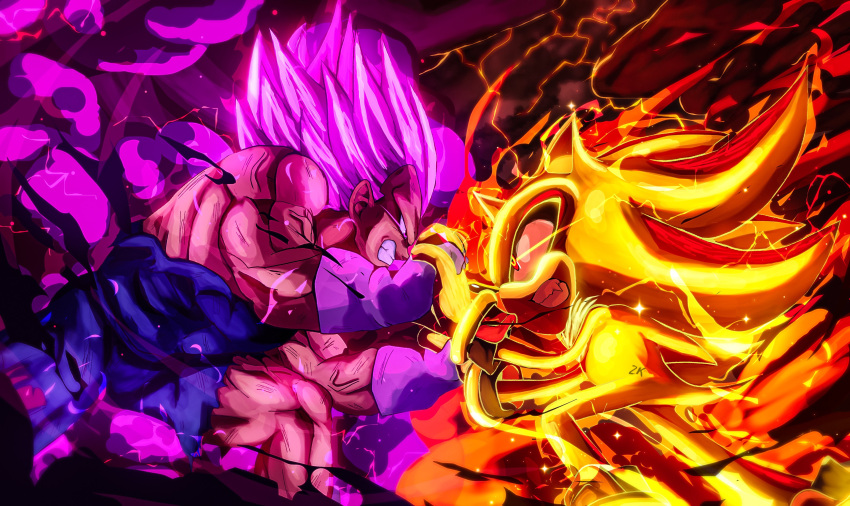 2boys, 2kartz, absurdres, aura, battle, blue_bodysuit, body_fur, bodysuit