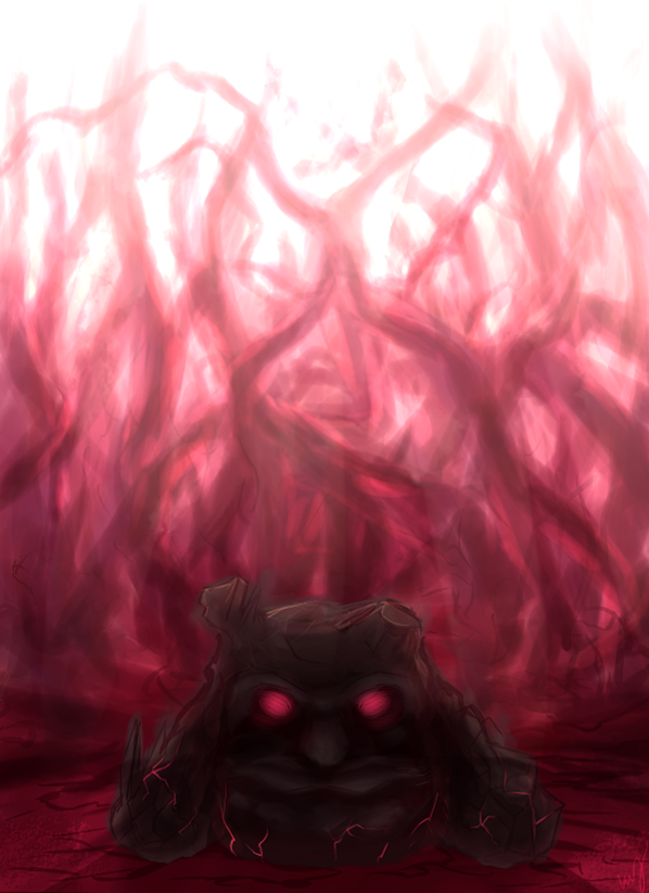 chuiceturdz, glowing, glowing_eyes, kid_icarus, kid_icarus_uprising, no_humans, red_eyes, red_theme