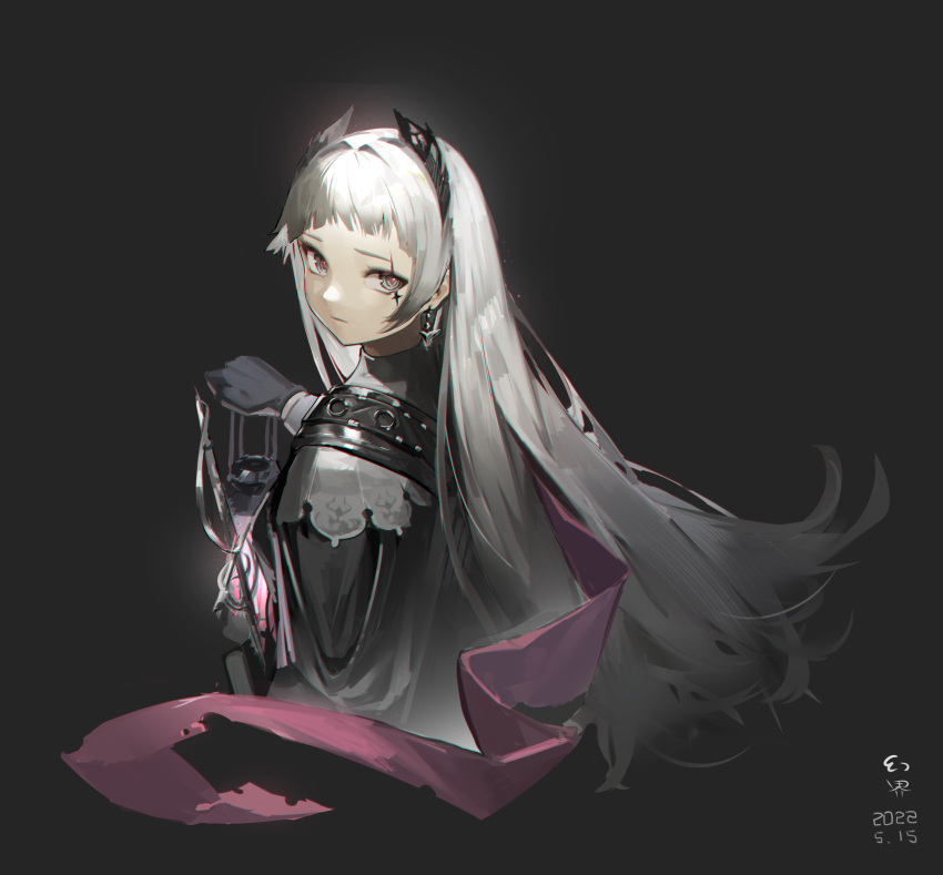 1girl, absurdres, arknights, black_gloves, black_jacket, commentary_request, cropped_torso, cross_scar
