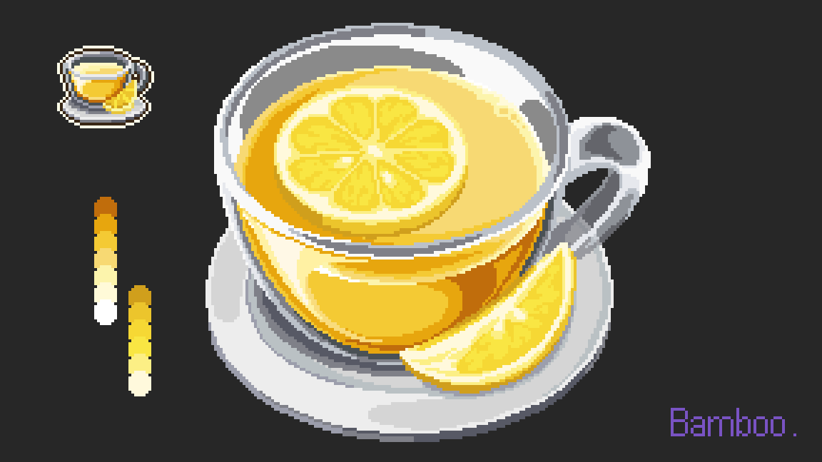 artist_name, bamboobeboo, color_guide, cup, food, food_focus, fruit, glass_teacup