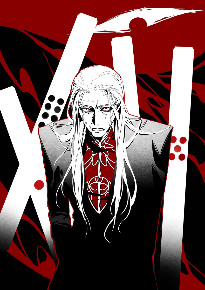 2boys, absurdres, akagi:_yami_ni_oritatta_tensai, akagi_shigeru, chinese_commentary, clenched_teeth, commentary_request, fukumoto_mahjong