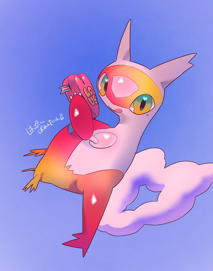 alternate_color, alternate_shiny_pokemon, animal_focus, artist_name, blue_background, box, chocota_(spchocota), claws