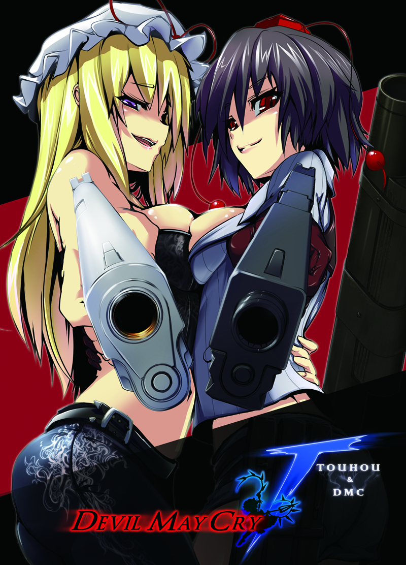 aiming_at_viewer, alternate_costume, breast_press, breasts, contemporary, cosplay, devil_may_cry, devil_may_cry_(series)