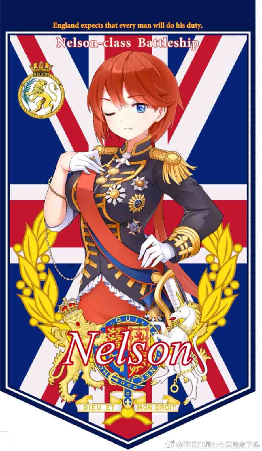 1girl, blue_eyes, buxiuhongxingshe_jintiantuopinlema, copyright_name, english_flag, english_text, epaulettes, flag_background