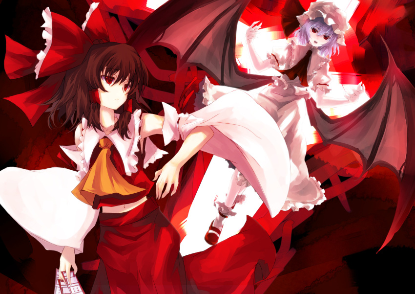 asagi_shii, hakurei_reimu, highres, hisago_(pixiv), red_eyes, remilia_scarlet, touhou