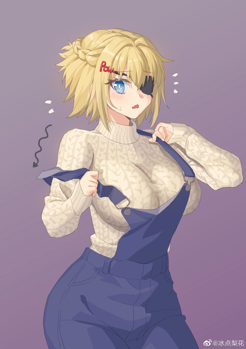 1girl, absurdres, alternate_costume, bingdian_lihua, blonde_hair, blue_eyes, blush, braid