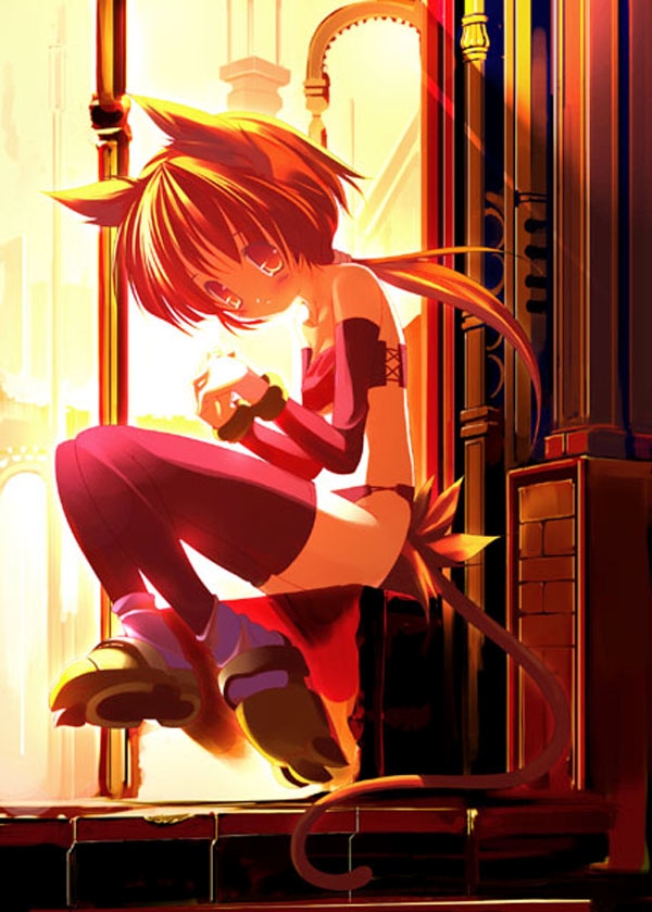 1girl, animal_ears, cat_ears, cat_girl, character_request, copyright_request, eating, long_locs
