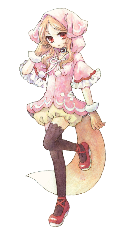 animal_ears, bad_id, blonde_hair, brown_eyes, gloves, hoodie, ooka_miko, short_hair