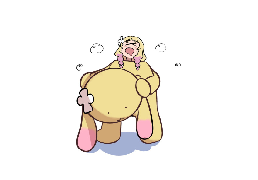 >_<, >o<, ._., 1girl, :3, :o, animal_costume, blonde_hair