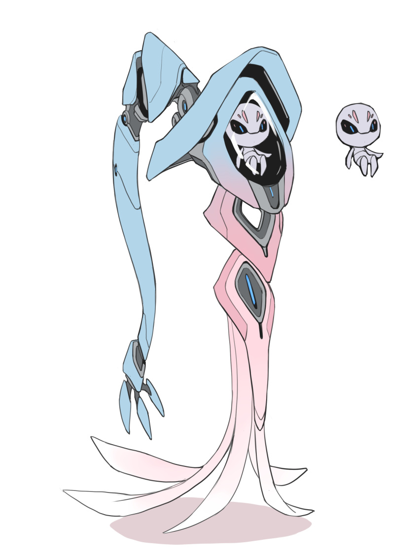 absurdres, blue_eyes, colored_skin, commentary_request, drop_shadow, floating, full_body, hatterene